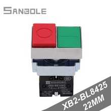 Push Button Switch Rectangle XB2-BL8425 Press Reset 1NO1NC Power Supply Start Opening 22MM Red-green Double Bond Switches 2024 - buy cheap