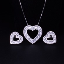 Newranos conjunto de joias femininas de zircônio cúbico, conjunto de brincos e colar para noiva sgy0011122 2024 - compre barato