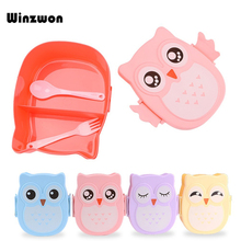 Cartoon Owl Shaped Lunch Box Bento Box Portable Food Container With Spoon For Kids Child Student Food Storage Box Outdoor Picnic 2024 - buy cheap