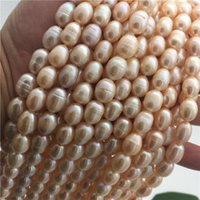 Nueva perla natural de agua dulce arroz hape Rosa 10-11 MM beade suelta 15 "DIY 2024 - compra barato