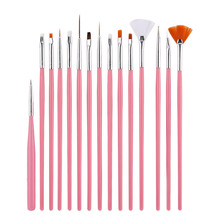 TFSCLOIN 15 Pcs Professional Nail Art Brush Drawing Panit Pen Dotting Pen Wood Handle Nail Tools for Nail Gel Polish 2024 - buy cheap