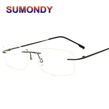 SUMONDY-gafas sin montura para hombre y mujer, anteojos elegantes de calidad, ultraligeros, bonitos, de negocios, montura de vidrio liso, UF40 2024 - compra barato