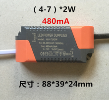 Novo transformador de fonte de alimentação led, transformador, tanque, luz, holofote, ac 86- 265v, 450ma-480ma (4-7 )* 2w