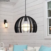 Luminária pendente moderna, lâmpada estilo nórdico de led, para sala de jantar, cozinha, restaurante, gaiola de ferro, abajur e27 2024 - compre barato