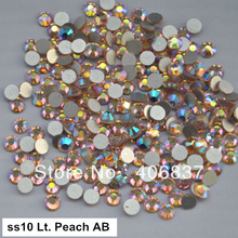 Free Shipping! 1440pcs/Lot, ss10 (2.7-2.9mm) Light Peach AB Flat Back Nail Art Glue On Non Hotfix Rhinestones 2024 - buy cheap