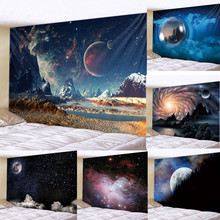 Tapiz brillante de cielo azul, Luna, universo, estrellas, indio, colgante de pared, colcha Bohemia, decoración de dormitorio 2024 - compra barato