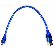 USB 2.0 A Male to Mini 5 Pin B Male Clear New Blue Short Data Charging Cable - 30CM for MP3 MP4 Camera Mobile Cell Phone 2024 - buy cheap