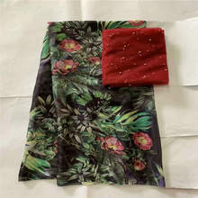 High Quality 5+2 Yards African 100% Silk Chiffon Lace Fabric For Lady Dress Stretch High-class Printed Silk Fabric! LXF61626 2024 - buy cheap