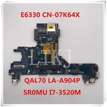 Placa-mãe para laptop latitude e6330, 100% teste completo, 07k64x 7k64x 2024 - compre barato