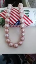 Envío Gratis> Joyería noble impresionante 10-11mm Natural Mar del Sur collar de perlas rosadas 14 K oro 2024 - compra barato
