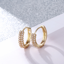 Женские круглые маленькие серьги-кольца CARSINEL, свадебные серьги золотого цвета с кубическим цирконием, ювелирные изделия ER0545 2024 - купить недорого