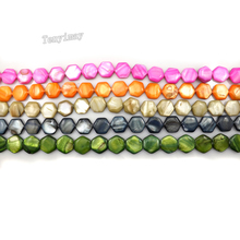 Cuentas de concha hexagonal de 17x17mm, abalorios de colores variados naturales, envío gratis de la madre de la concha de perla para bricolaje 2024 - compra barato
