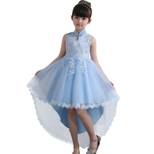 3-12 years old girl dress children's clothing wedding party stand collar flower girl baby girl tutu clothes vestido comunion 2024 - buy cheap