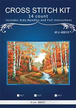 oneroom Gold autumn forest Embroidery Needlework Crafts 14CT Unprinted DMC DIY Quality Cross Stitch Kits Handmade Arts Decor 2024 - buy cheap