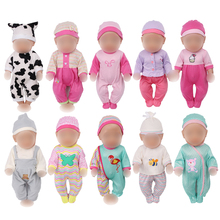 Ropa de pijama para muñeca, monos para bebé, trajes + sombrero, se ajustan a muñecas de bebé de 43 cm y accesorios de 18 pulgadas para f613-f632 2024 - compra barato