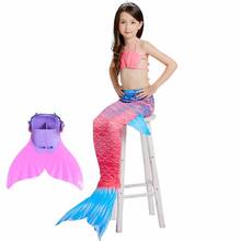 4pcs/Set 2 Colors Girl Bathing Suit Swimming Mermaid Tails with Monofin Children Ariel Swimmable Mermaid Tail Costume Child Kids 2024 - buy cheap
