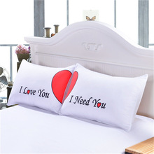 Print Love Mr Mrs Double Bed Pillowcase Rectangle 48*74cm Pillowcase Couple Wedding Bed Home Living Room Decorative Pillow Cover 2024 - buy cheap
