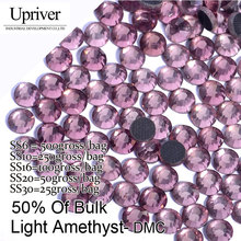 Upriver Half Large Packing Light Amethyst Shiny Stones Flatback Best Quality SS6 SS10 SS16 SS20 SS30 DMC Hotfix Rhinestones 2024 - buy cheap