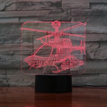 New Helicopter 7 Colors Changing Nightlight Atmosphere Light 3D Mood Touch Lamp Home Decor Kids Gift Drop Shipping Table Lamp 2024 - buy cheap