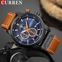 Curren Man Sport Wristwatch Top Brand Luxury Chronograph Men Watch Military Army Real Leather Male Clock Relogio Masculino 8291 2024 - buy cheap