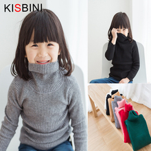 KISBINI Baby Girls Sweater Turtleneck Autumn New Knitted Gilr Pullover Long Sleeve Winter Sweater 2-5 Years Kids Clothing 2024 - buy cheap