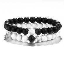 Hot Fashion Natural Stone Distance Bracelets For Women Men Classic Black and White Charm Beads Yoga Bracelet & Bangles Jewelry 2024 - buy cheap