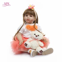 NPK 60 см Виниловая силиконовая кукла ручной работы, игрушка для новорожденной девочки, модные куклы для детей-принцесс 2024 - купить недорого