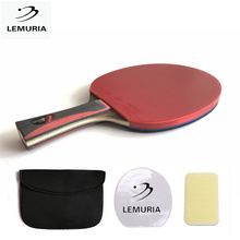 Lemuria raquete de tênis de mesa com alça longa, lâmina de carbono com punho curto, borracha de rosto duplo, espinhas em raquetes de ping pong, com estojo 2024 - compre barato