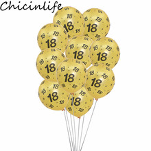Chicinlife 10Pcs 12inch 18 30 40 50 60 Latex Balloons Birthday Party Decor Adult 30th Birthday Air Globos Anniversary Supplies 2024 - buy cheap