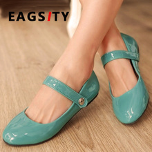 EAGSITY  Fashion hook loop women ballet flats shoes round toe lady office work Mary jean party shallow dress shoes 2024 - buy cheap
