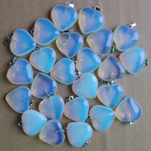 2018  fashion  natural  opal stone heart charms pendants for jewelry making good quality  50pcs/lot free shipping Wholesale 2024 - buy cheap