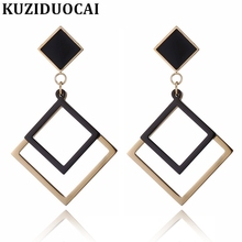 316L Stainless Steel New Fashion Upscale Luxurious Elegant Dinner Jewelry Dangle Geometry Square Drop Elegant Earrings For Women 2024 - buy cheap