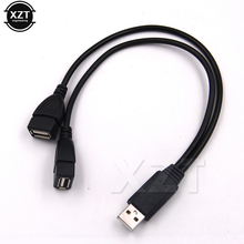 Adaptador de corriente de 1 macho a 2 USB hembra Dual, concentrador de datos Y divisor, Cable de extensión de potencia de carga USB 2024 - compra barato