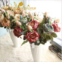 Шелковые цветы розы для свадебного украшения вечеринки домашний декор Искусственные цветы розы 2 головки искусственные цветы 2024 - купить недорого