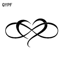 QYPF 16CM*8.3CM Fashion Heart Love Forever Vinyl Decoration Car Sticker Decal Black/Silver Graphical C15-0704 2024 - buy cheap