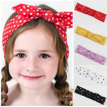 1PC 2020 Hot-sale Girl  Cotton Dot Heart Elastic Bow Headband Hair Style Headbands Accessories For kIds Headwrap Bandeau 2024 - buy cheap