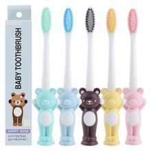 Escova de dente infantil com cerdas macias, escova de dentes para treinamento infantil, higiene oral, carvão de bambu 2024 - compre barato
