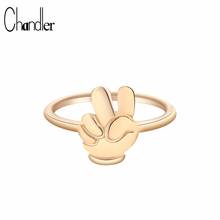 Chandler Hot Vitory Gesture Ring Funny Bague Rock Hand Design Finger Rings Friendship Lucky Trendy Hand Finger Accessary Factory 2024 - buy cheap