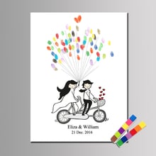 HAOCHU-libro de visitas de boda, lector de huella digital alternativa, personalizado, arte de corazón para parejas, decoración única para libro de invitados de boda 2024 - compra barato