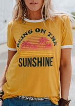 Camiseta de manga curta feminina, plus size, verão, traz sobre o sol, 2018, femme, harajuku, mulheres, tops, camisetas 2024 - compre barato