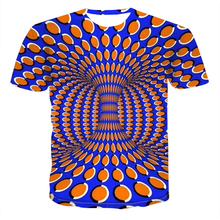 T-shirt de manga curta engraçado dos homens dos homens/mulheres dos topos 3d dos homens da camiseta do verão novo hipnótico vertigo 3d impressão personalizada 2024 - compre barato