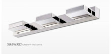 Novo 3 w 6 9 aço inoxidável banheiro espelho de luz à prova dwaterproof água espelho acrílico branco moderno led lâmpadas parede luz 2024 - compre barato