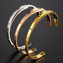 Luxury 3 Colors Open Cuff Bracelets for Women 2 Style Roman Numerals with CZ Design Women Bracelets & Bangles Brand Jewelry 2024 - buy cheap
