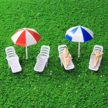 2 Sets Parasols Sun Loungers Deck Chairs Bench Settee 1:50 1:75 1:100 O OO TT Scale Model Train TYS19 Plastic Model Umbrella 2024 - buy cheap