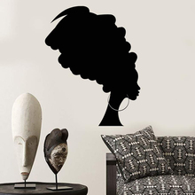 Adesivo de parede de vinil feminino, adesivo de parede feminino e preto, turbante, decoração de salão de beleza, quarto, decoração de casa d557 2024 - compre barato