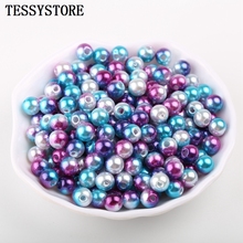 Perlas de imitación ABS de 6mm/8mm, cuentas de forma redonda de Color degradado para la fabricación de joyas, pulsera, collar, accesorios artesanales hechos a mano 2024 - compra barato
