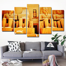 Póster de Arte de pared para decoración del hogar, lienzo moderno de 5 paneles del Antiguo Egipto para sala de estar, pintura impresa en HD, marco de fotos Modular 2024 - compra barato