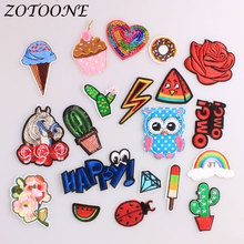 Zotoone animal cavalo coruja em ferro patches para decoração de roupas letra flor paetês patches de roupas personalizado 2024 - compre barato