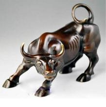 Copper Statue Copper Brass CHINESE crafts decoration Big Wall Street Bronze Fierce Bull OX Statue 8inch 2024 - buy cheap