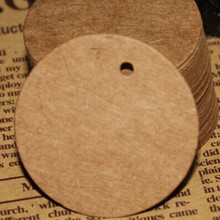 500pcs , 4 cm diameter Price tags blank kraft round Hang tag brown retro craft paper 2024 - buy cheap